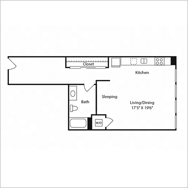 2 Bed, 1.5 Bath Townhome floor plan